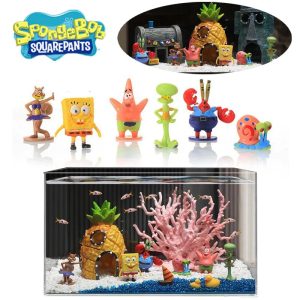 6/8Pcs SpongeBob & Patrick Star Aquarium Ornaments