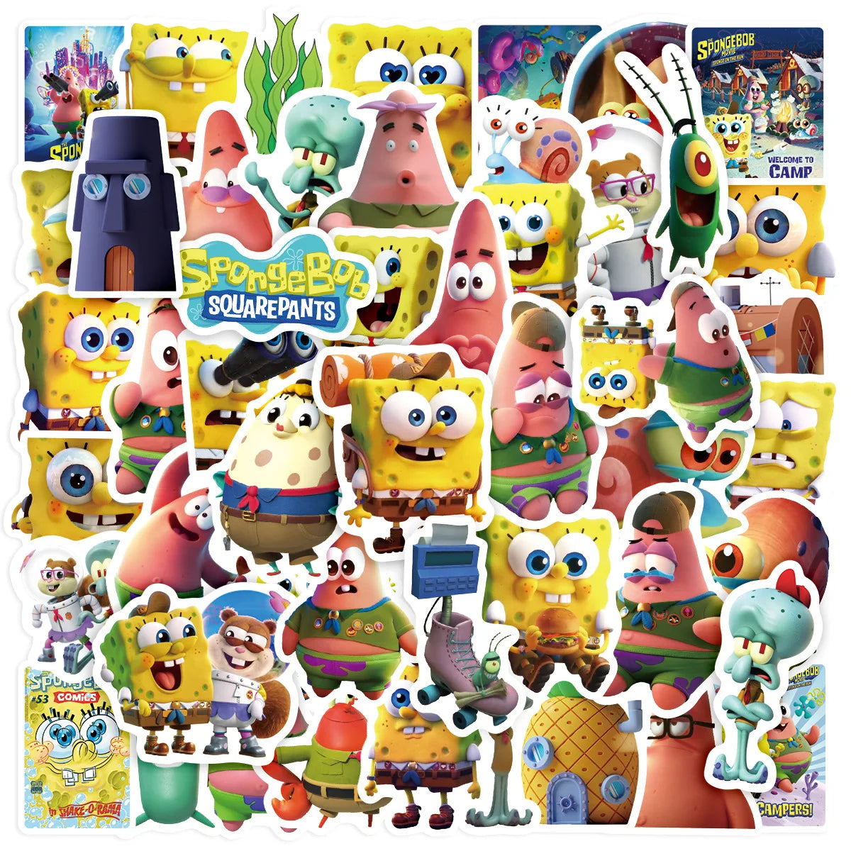50PCS SpongeBob & Patrick Star Sticker Set - Image 7