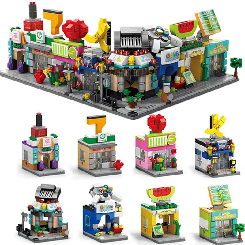 16 Style Mini Street View Building Blocks